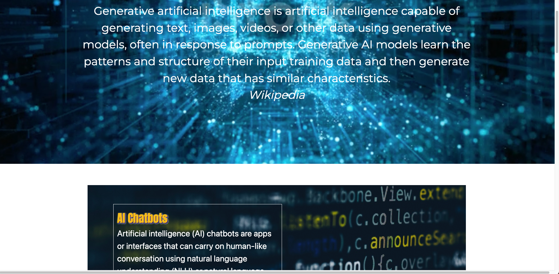 computer vision & photo description: really simple... Solved I have a HTML website and my first section has a | Chegg.com