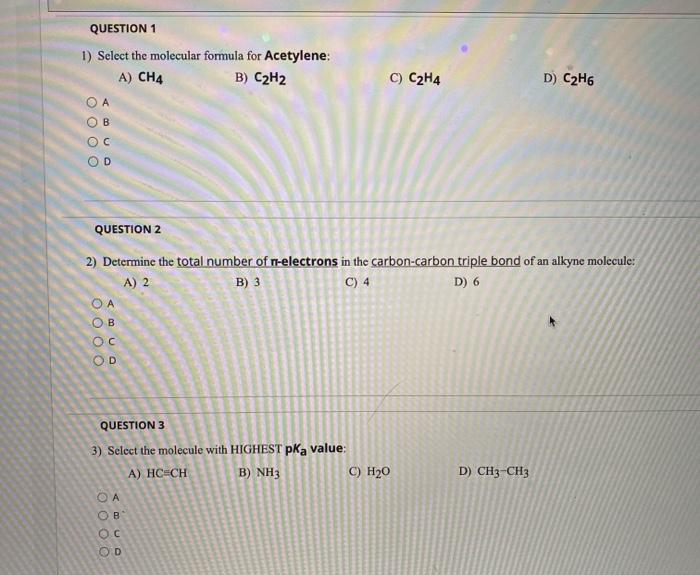 Solved QUESTION 1 1 Select the molecular formula for Chegg