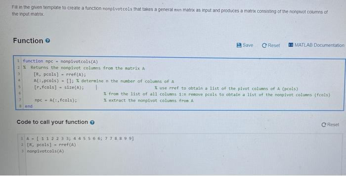 Solved Fill in the given template to create a function | Chegg.com