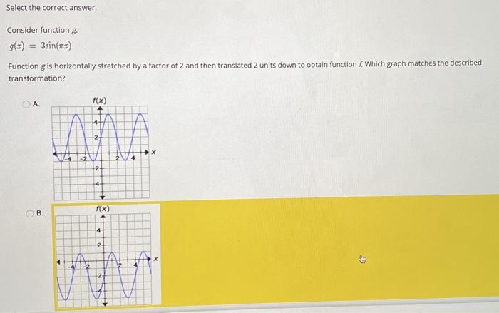 Solved Select the correct answer. Consider functions g(t) = | Chegg.com