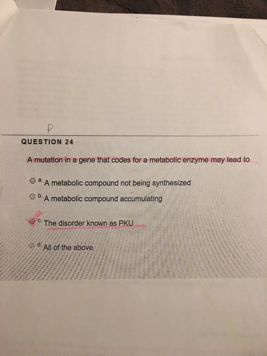 Solved QUESTION 24 A mutation in a gene that codes for a | Chegg.com