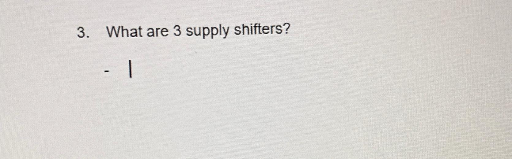 Solved What are 3 ﻿supply shifters?1