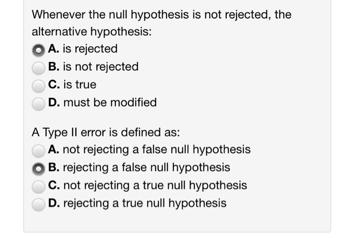 Solved Whenever The Null Hypothesis Is Not Rejected The Chegg Solved Whenever The Null Hypothesis Is Not Rejected The Chegg