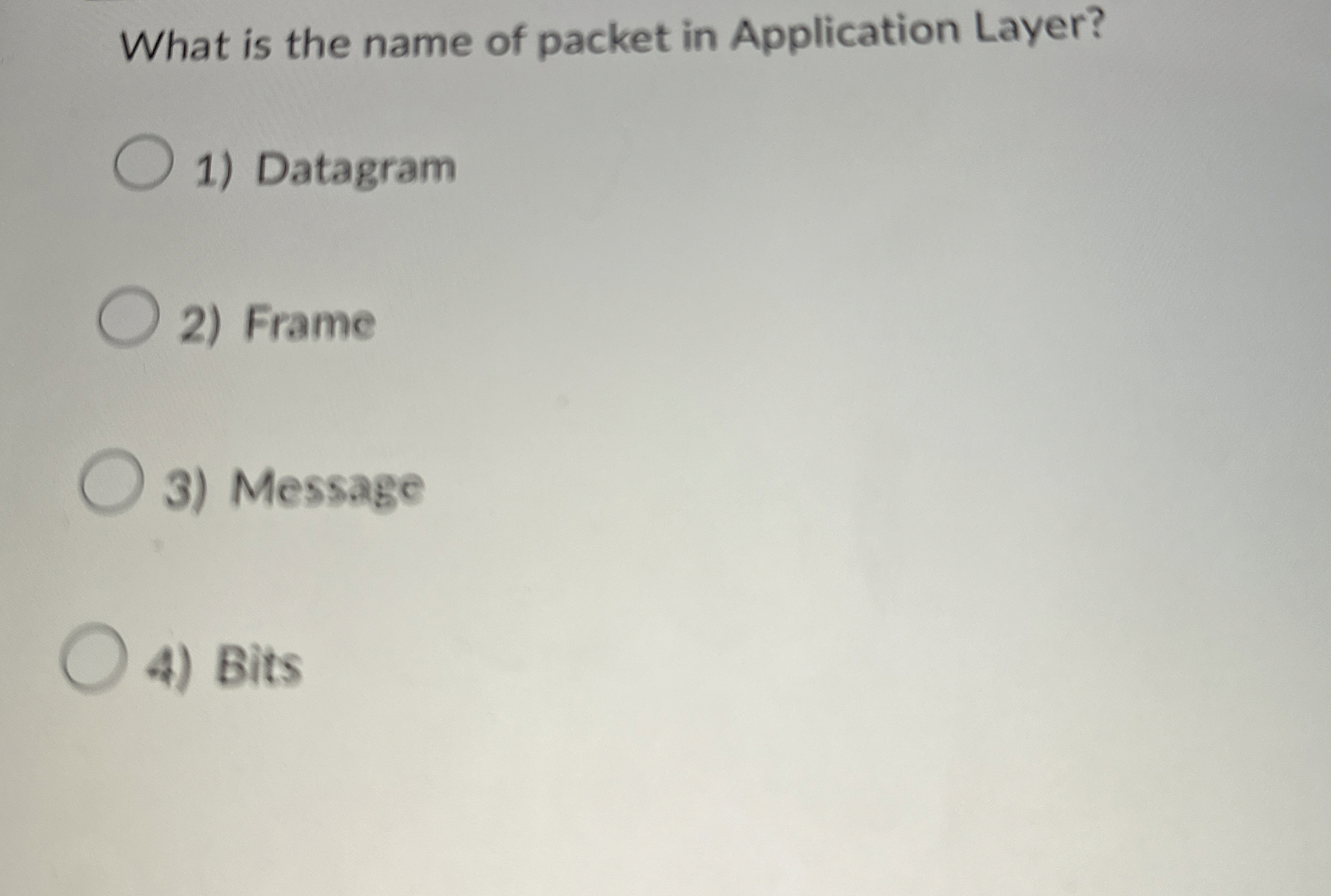Solved What is the name of packet in Application | Chegg.com