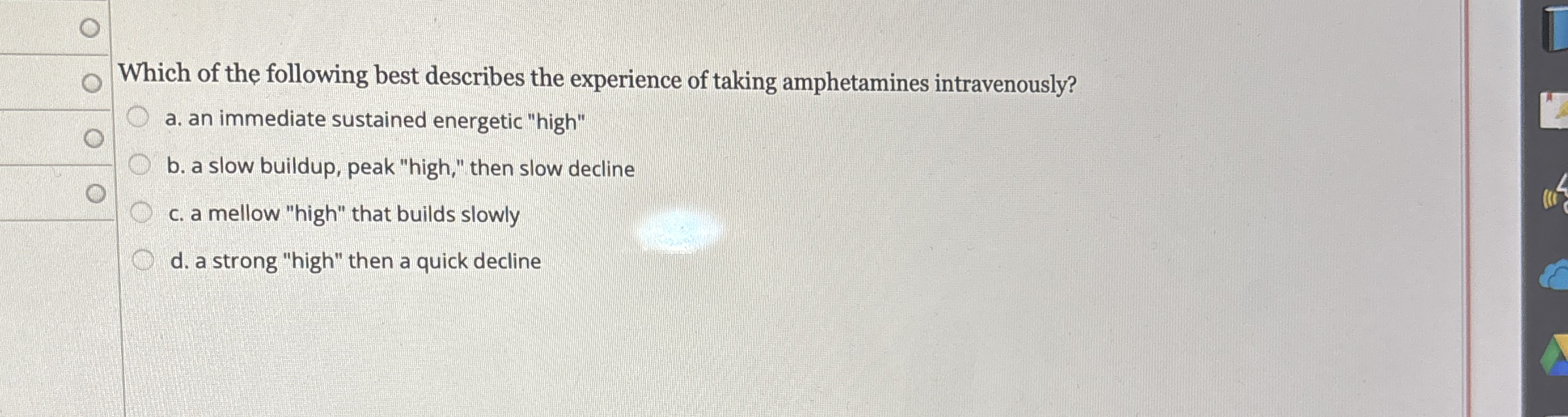 Solved Which of the following best describes the experience | Chegg.com
