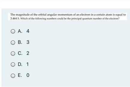 Solved The magnitude of the orbital angular momentum of an | Chegg.com