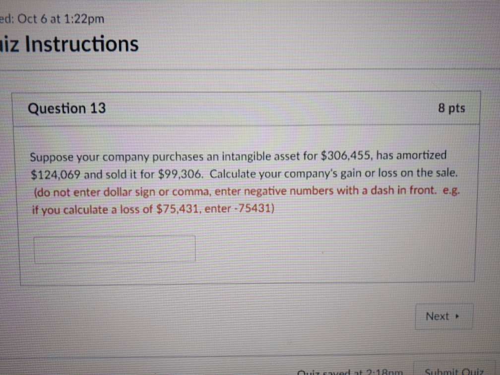 Solved ed: Oct 6 at 1:22pm iz Instructions Question 13 8 pts | Chegg.com