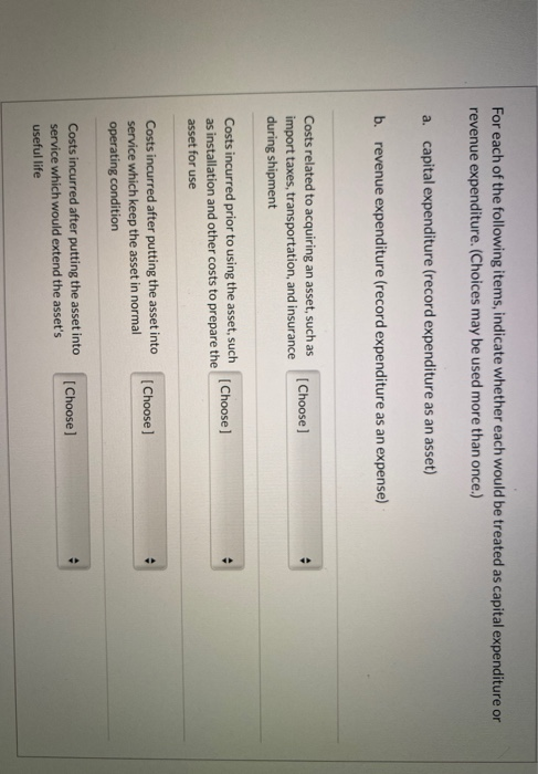 Solved For Each Of The Following Items, Indicate Whether | Chegg.com