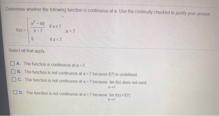 Solved Determine whether the following function is | Chegg.com