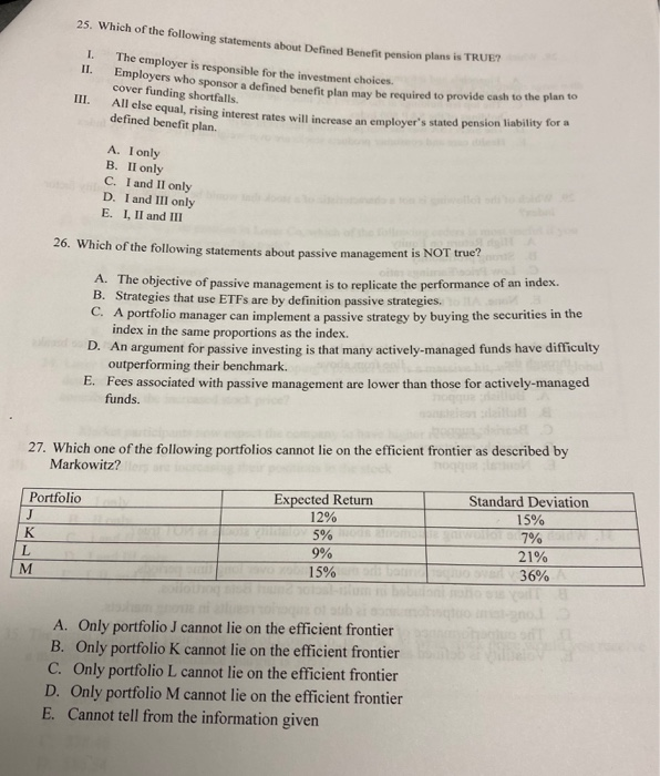 Solved 25. Which of the following statements about Defined | Chegg.com