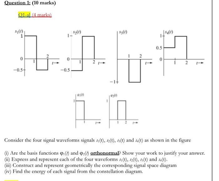 Solved Question 1 10 Marks Q1 Al 4 Marks Consider The