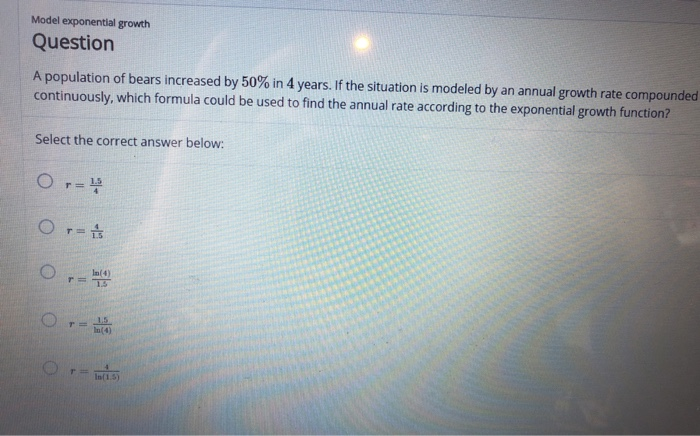 Solved Model Exponential Growth Question A Population Of Chegg Solved Model Exponential Growth Question A Population Of Chegg