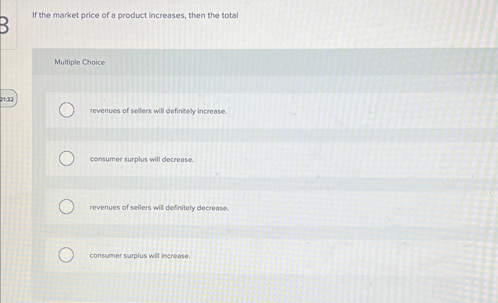 Solved If the market price of a product increases, then the | Chegg.com
