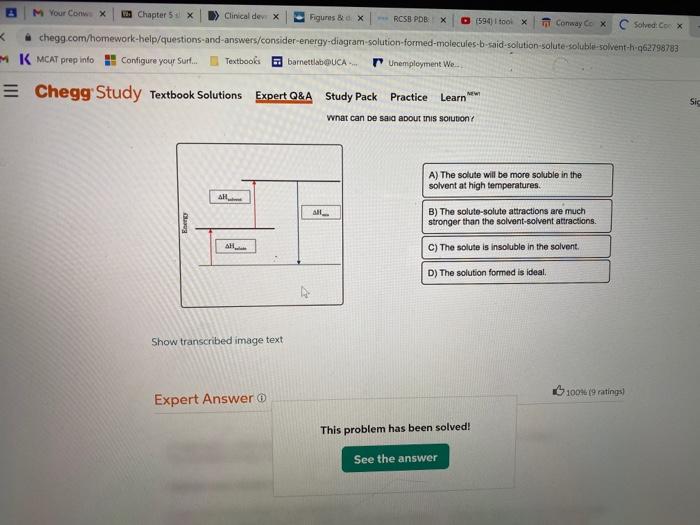 Consider The Energy Diagram For A Solution Formed | Chegg.com