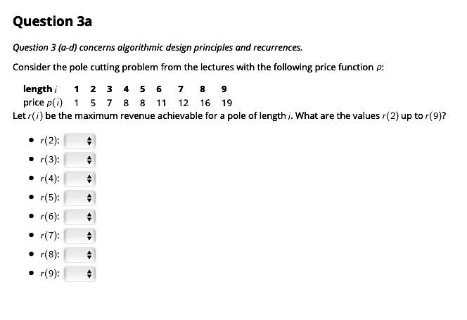 Solved Question 3a Question 3 (a-d) concerns algorithmic | Chegg.com