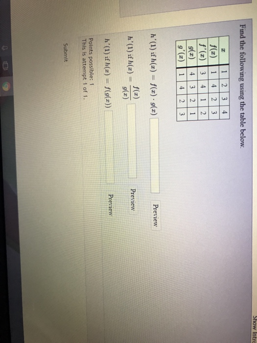 Solved Show Intro Find The Following Using The Table Below Chegg Solved Show Intro Find The Following Using The Table Below Chegg