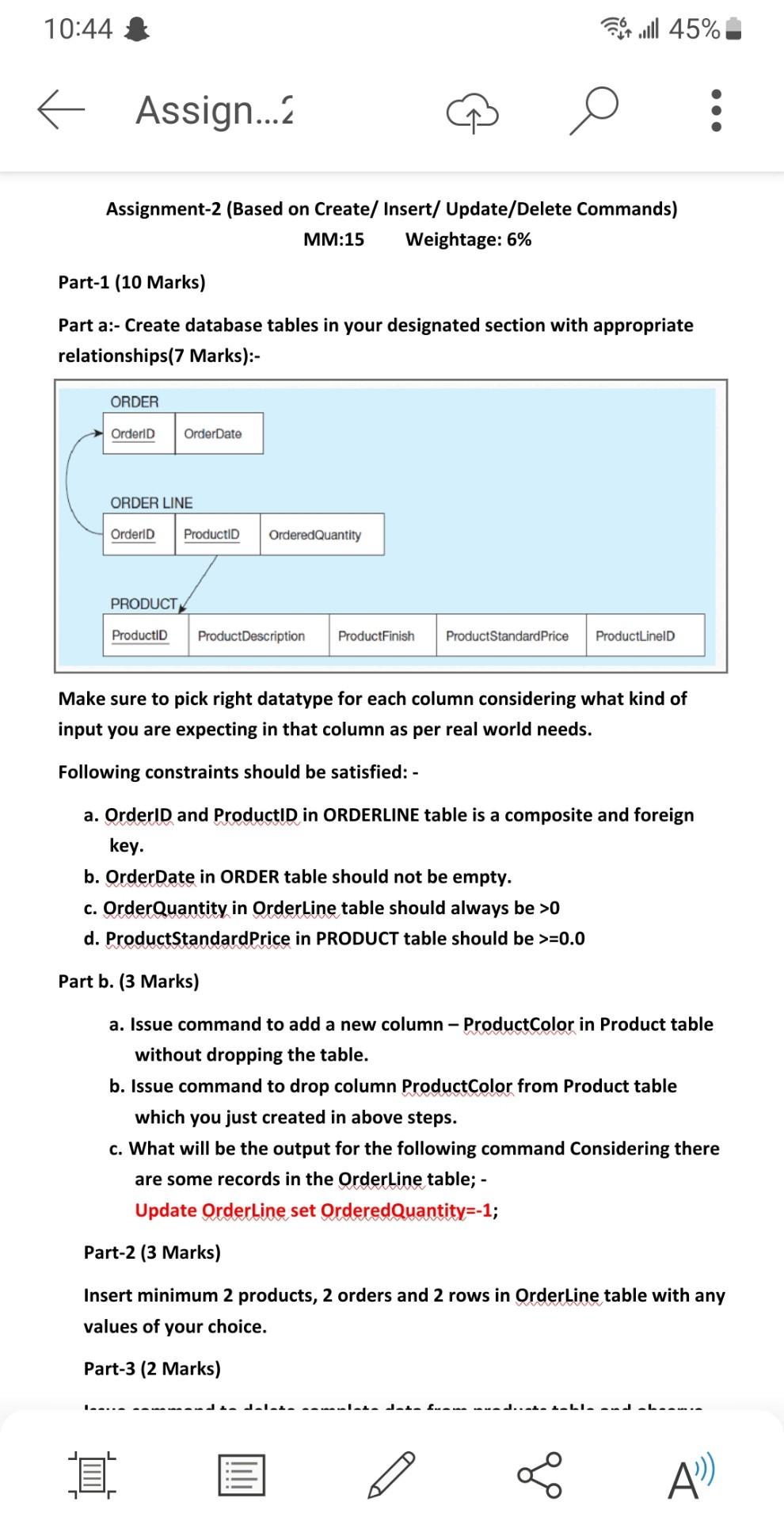 Solved Assignment-2 (Based On Create/ Insert/ Update/Delete | Chegg.com