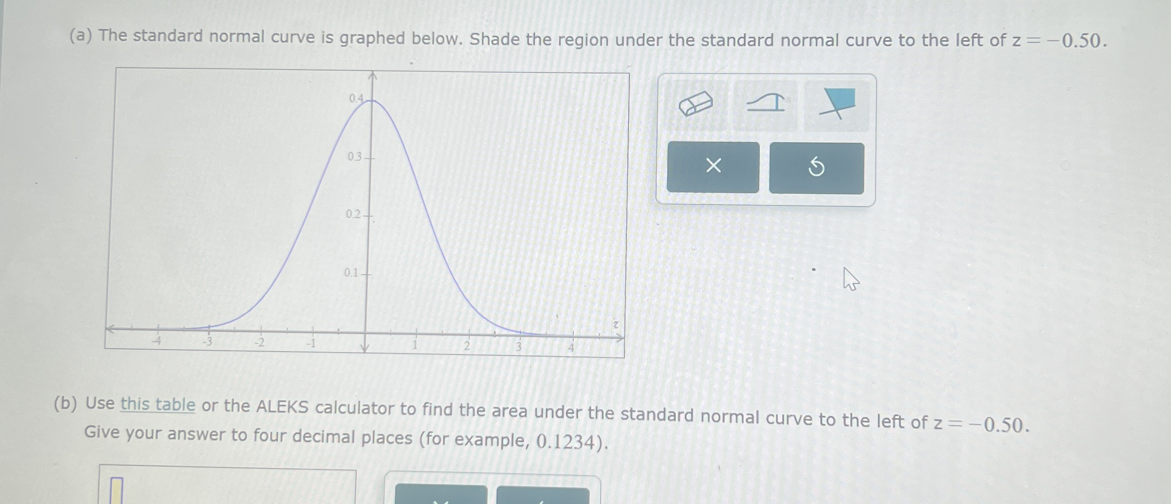 Solved (a) ﻿The standard normal curve is graphed below. | Chegg.com