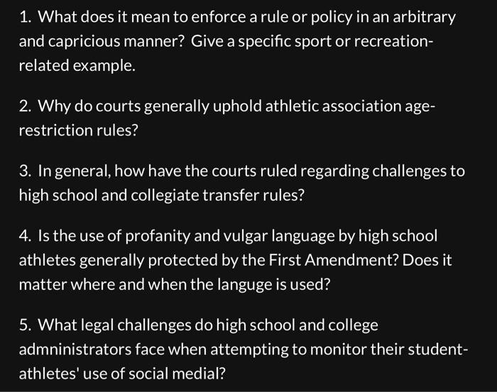 Solved 1. What does it mean to enforce a rule or policy in | Chegg.com
