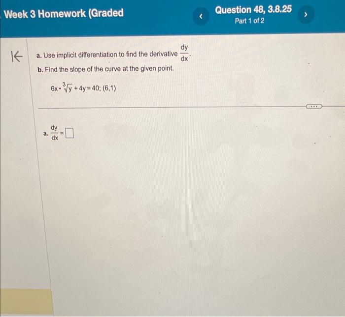 Solved a. Use implicit differentiation to find the | Chegg.com