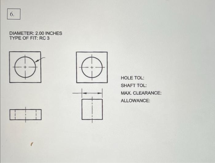Standard Fits: For Problems 2-6, specify the hole and | Chegg.com