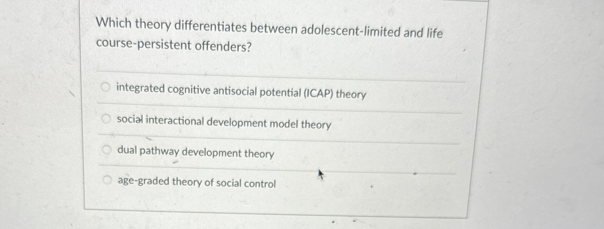 Solved Which theory differentiates between | Chegg.com