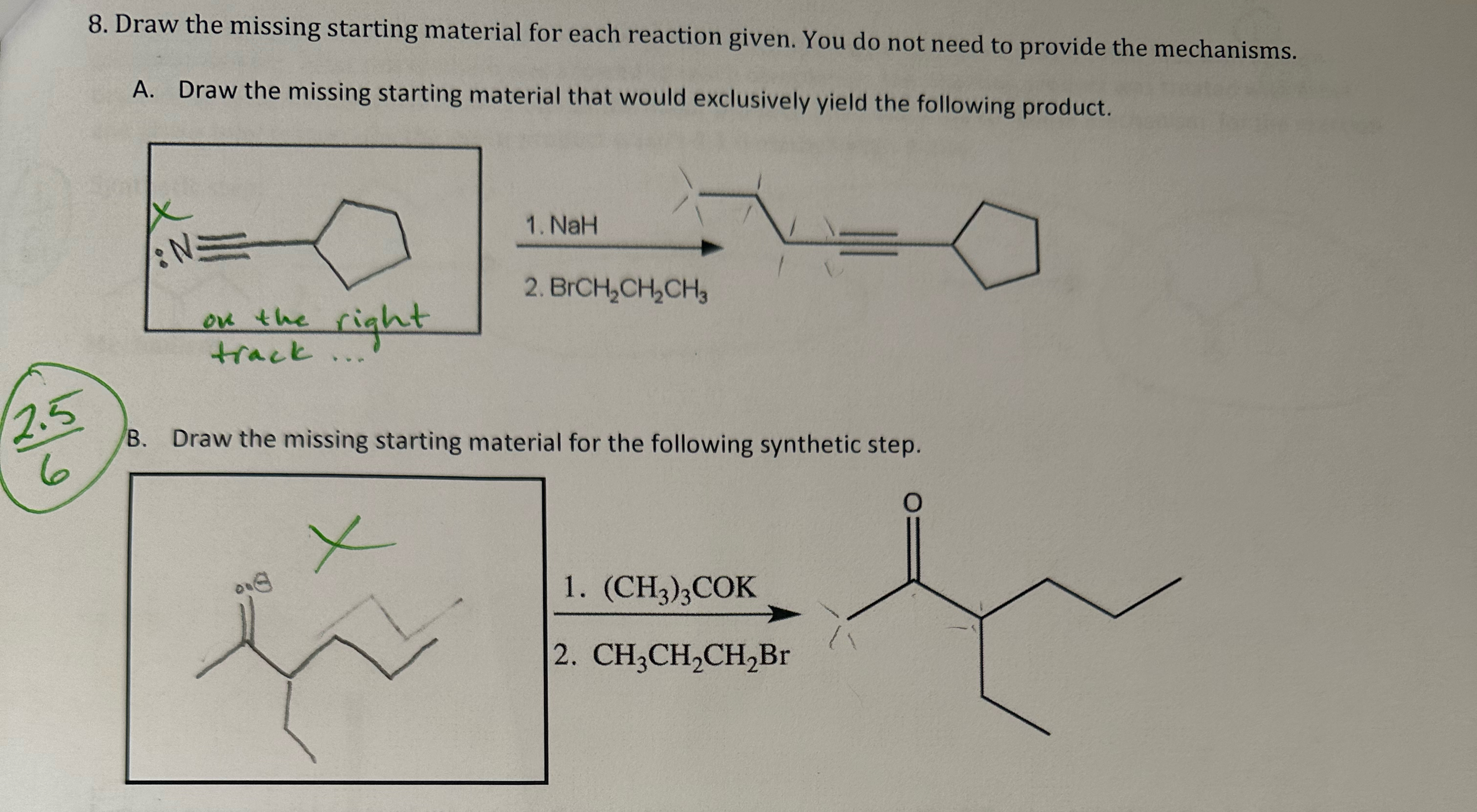Solved Draw the missing starting material for each reaction | Chegg.com
