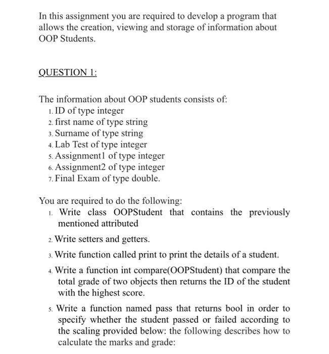 Solved In this assignment you are required to develop a | Chegg.com