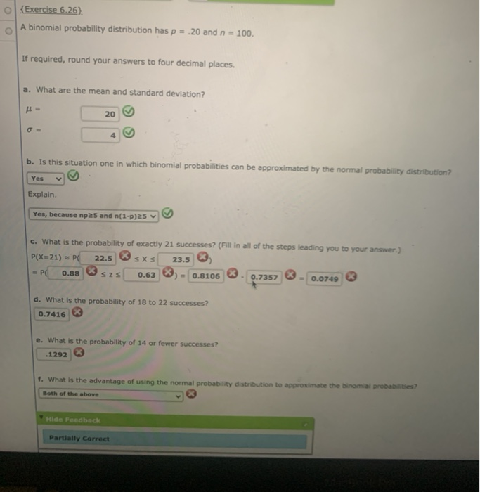 Solved {Exercise 6.26) A binomial probability distribution | Chegg.com