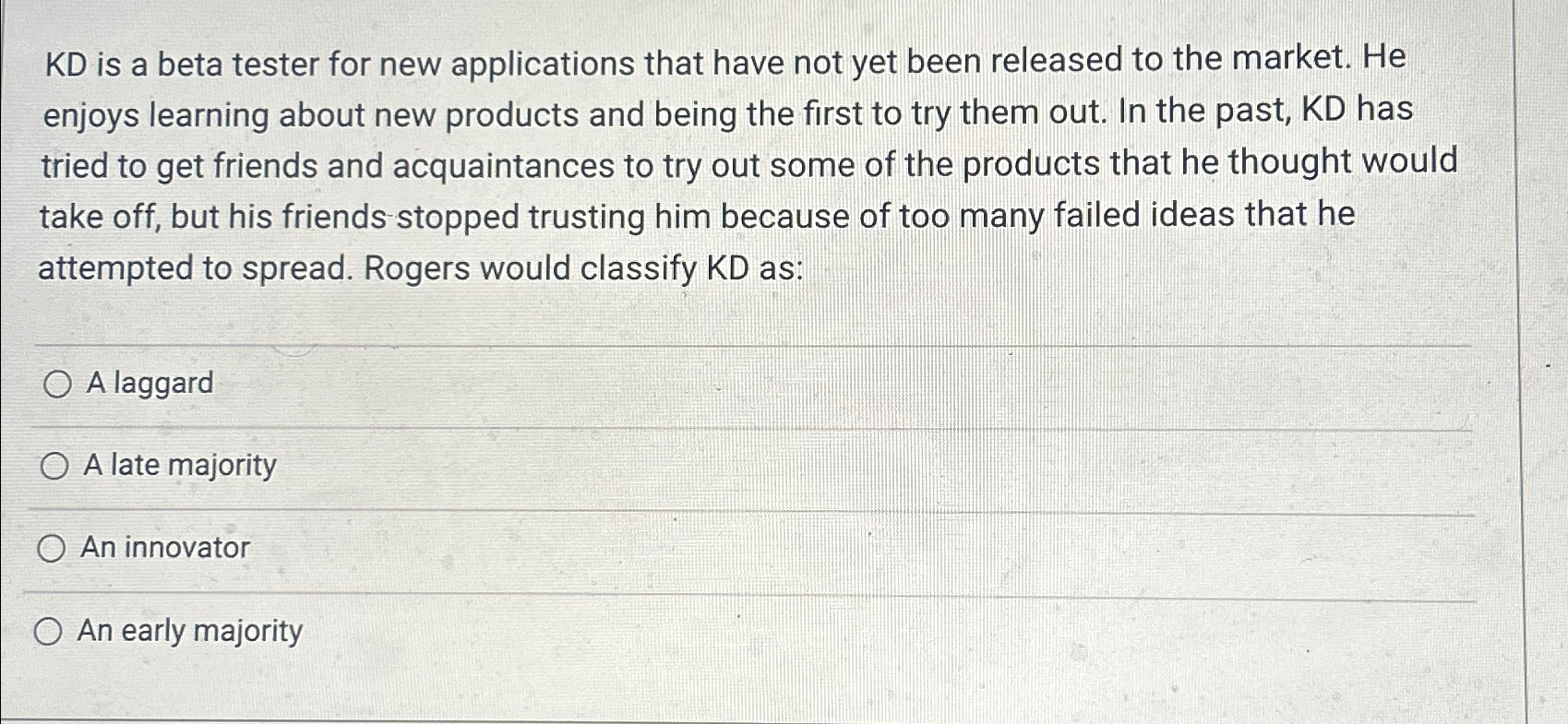 Solved KD is a beta tester for new applications that have | Chegg.com