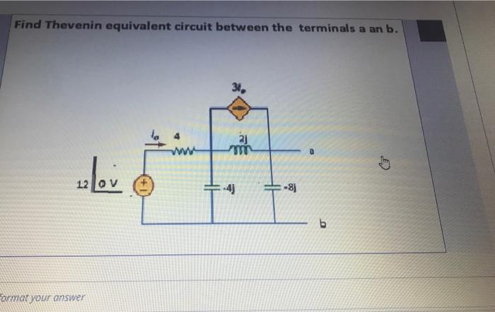 Solved Find Thevenin equivalent circuit between the | Chegg.com