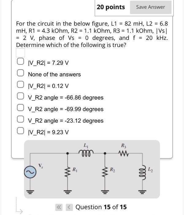 Solved For the circuit in the below figure, L1 = 12 mH, L2 = | Chegg.com