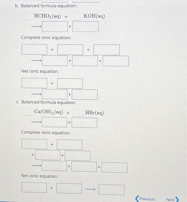 Solved Write the balanced formula, complete ionic, and net | Chegg.com