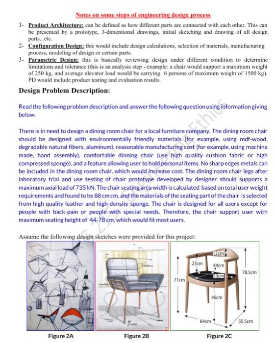 Solved Mini Design Case - Dinning Chair Design process | Chegg.com