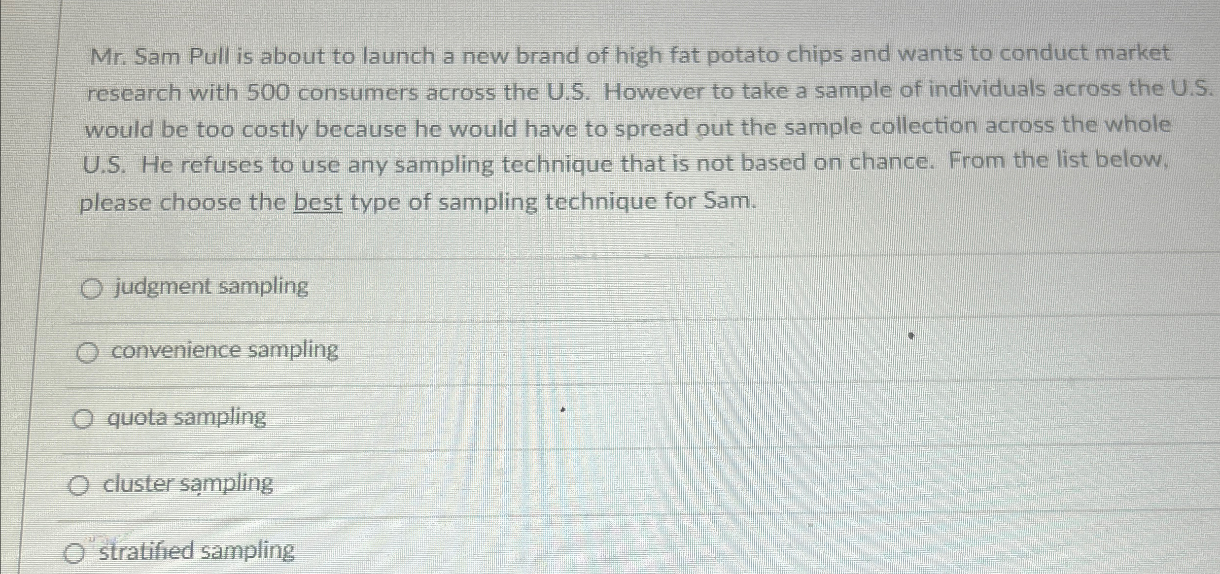 Solved Mr. ﻿Sam Pull is about to launch a new brand of high | Chegg.com