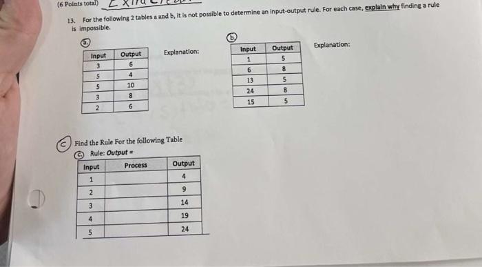 Solved 13. For The Following 2 Tables A And B, It Is Not | Chegg.com