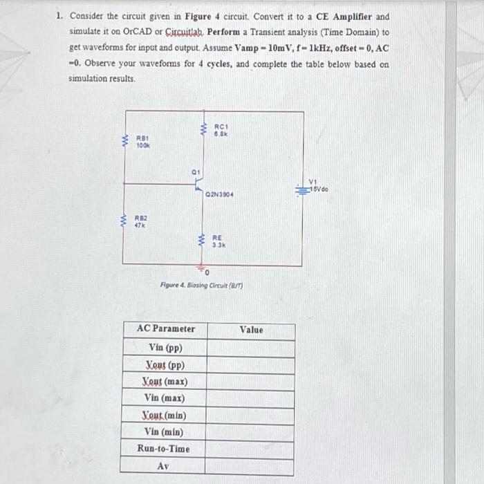 Solved 1. Consider the circuit given in Figure 4 circuit. | Chegg.com