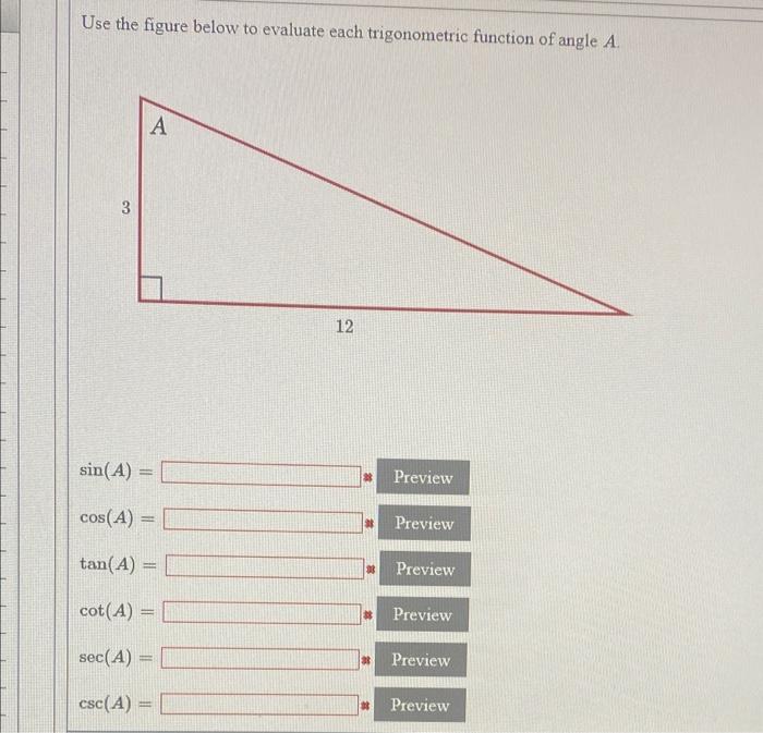 Solved Use The Figure Below To Evaluate Each Trigonometric | Chegg.com