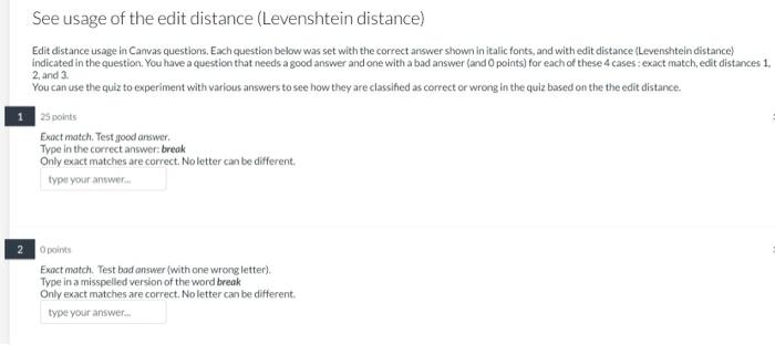 Solved See usage of the edit distance (Levenshtein distance) | Chegg.com