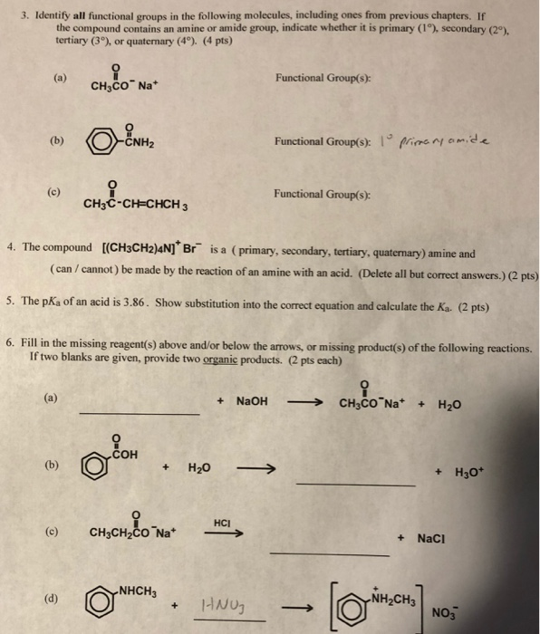 Solved 3. Identify all functional groups in the following | Chegg.com