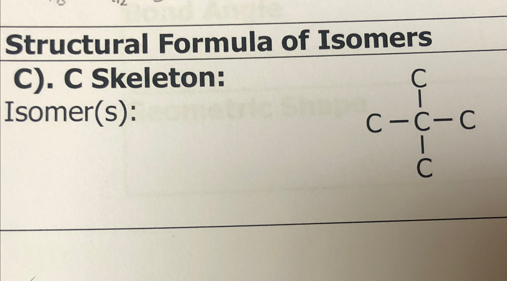 Solved Structural Formula of IsomersIsomer(s): | Chegg.com