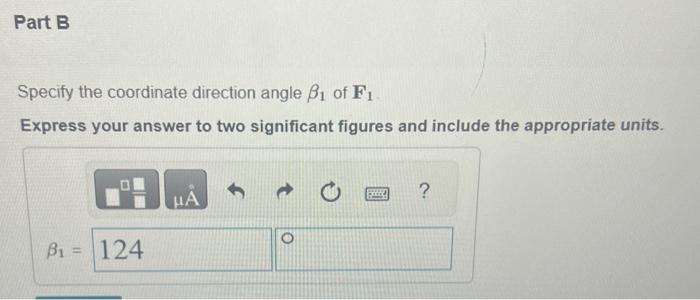 Solved Specify the coordinate direction angle β1 of F1 | Chegg.com