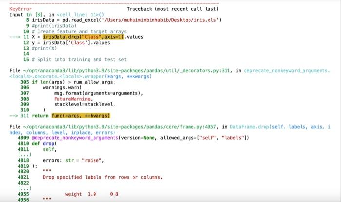 Solved hii want to remove the column 'class' by the python | Chegg.com
