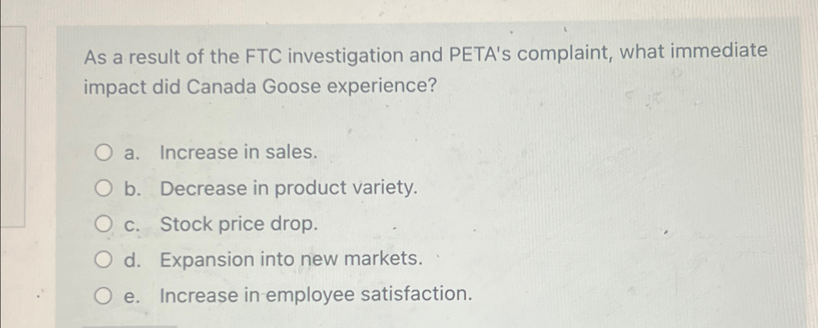 Solved As a result of the FTC investigation and PETA s Chegg