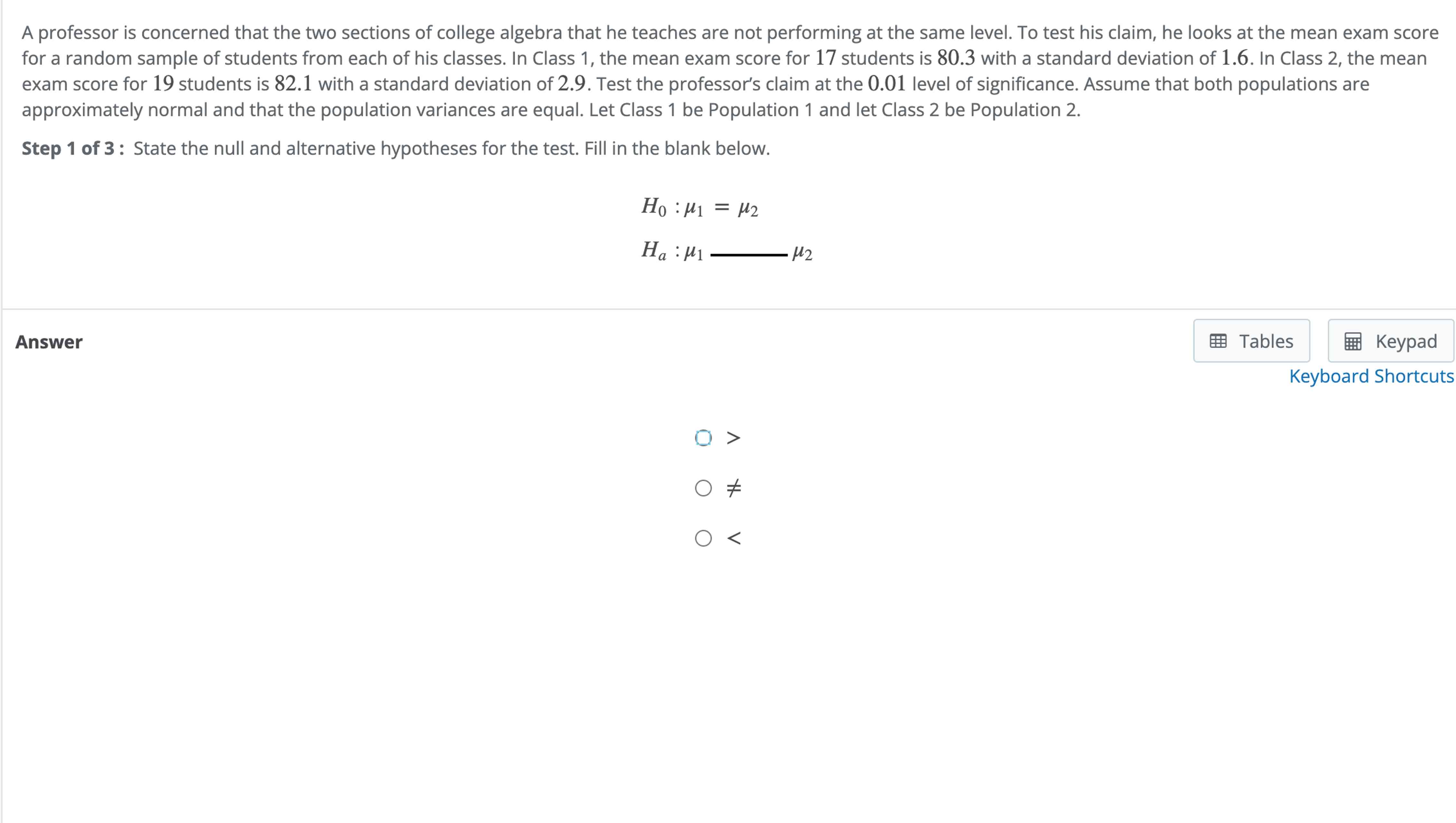 Solved A professor is concerned that the two sections of | Chegg.com