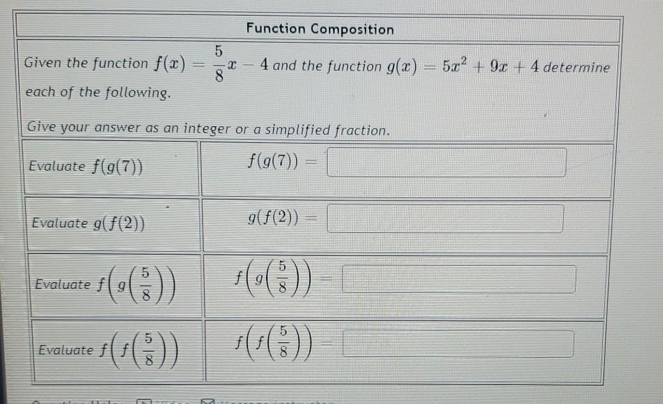 Solved I Function Composition Use the table of values to | Chegg.com