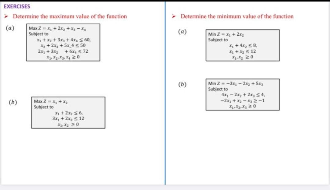 Solved EXERCISES → Determine the maximum value of the | Chegg.com