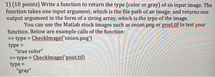 Solved 1) (10 points) Write a function to return the type | Chegg.com