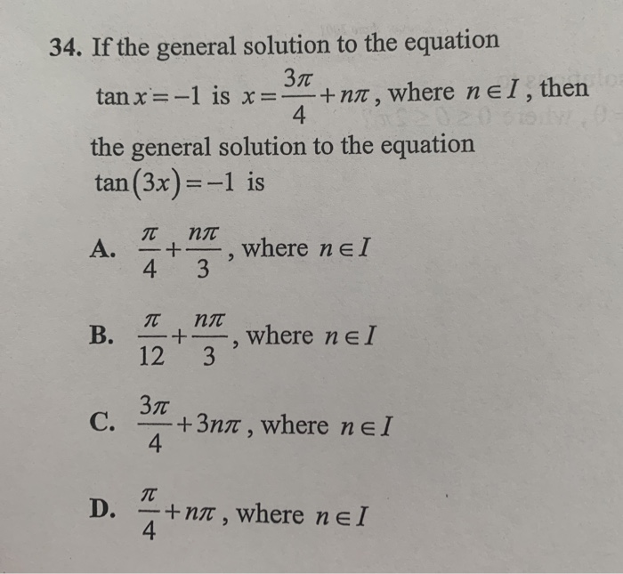 find the general solution of the equation 4 tan 2 x 3