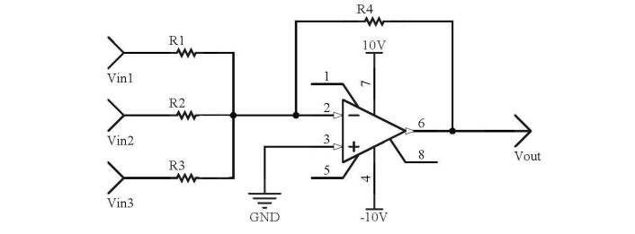 Solved re-draw the summing amp circuit in a new schematic | Chegg.com